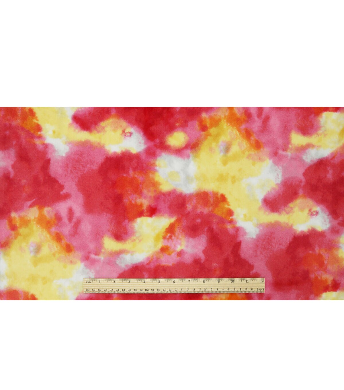 Pink & Yellow Tie Dye Sew Lush Fleece Fabric
