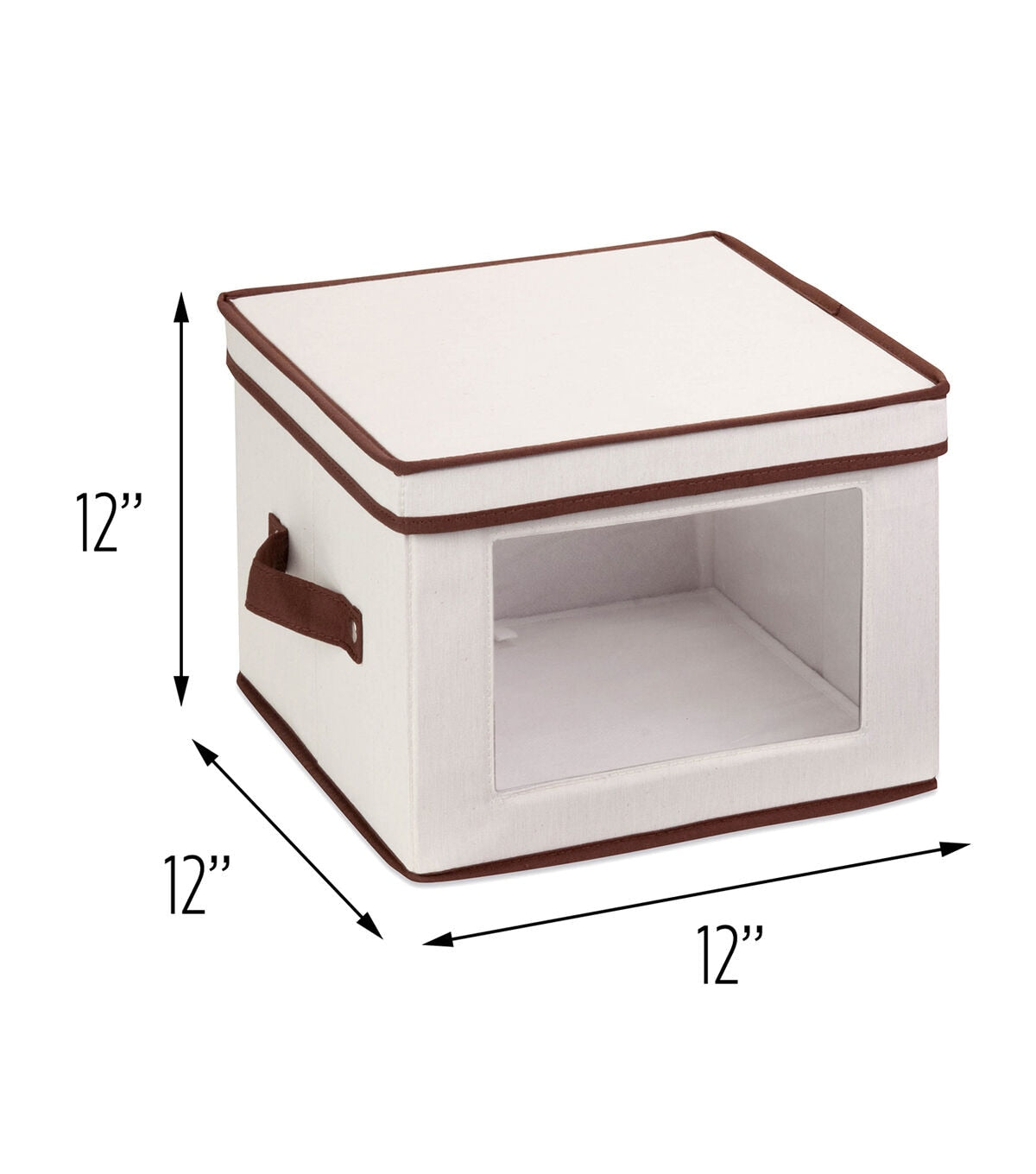 Honey Can Do 12 White & Brown Dinnerware Storage Box With Handles