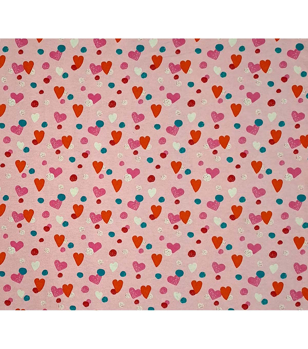 Hearts on Pink Super Snuggle Flannel Fabric by POP!