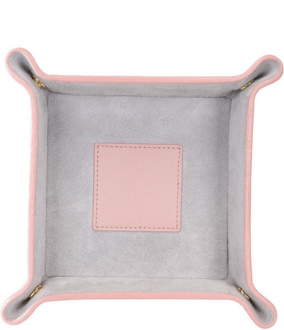 Suede-Lined Catchall Leather Valet Tray