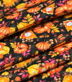 Pumpkin Pies On Black Cotton Fabric