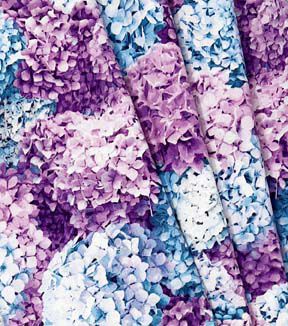 Fabric Traditions Pink & Blue Hydrangeas Premium Cotton Fabric