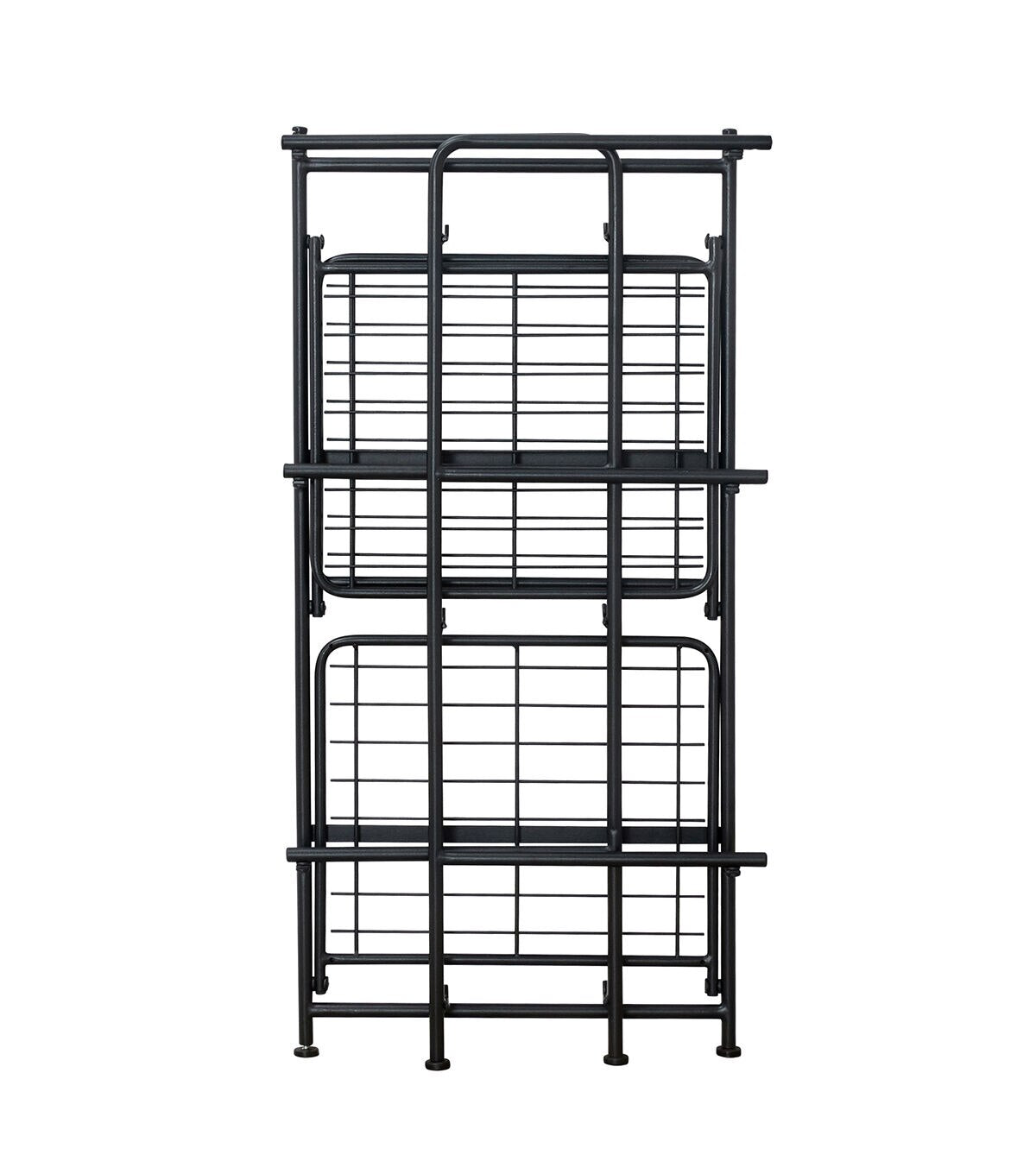 FlipShelf Black 3 Tier Metal Narrow Shelving Unit