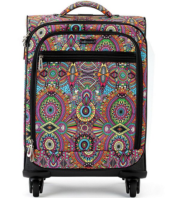 On The Go Carry-on 4-Wheel Spinner Eco Twill Rainbow Print Luggage