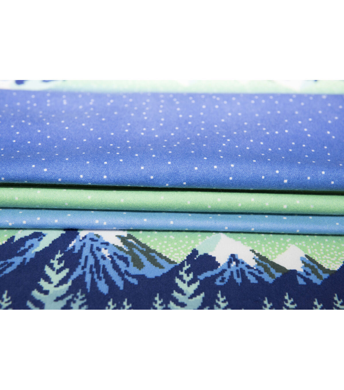 Multi Color Pixal Landscape Super Snuggle Flannel Fabric