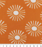 Suns on Mustard Blizzard Fleece Fabric