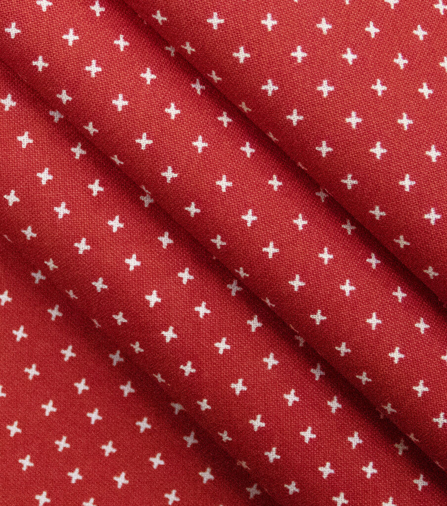 Red Geometric Cotton Fabric by Keepsake Calico