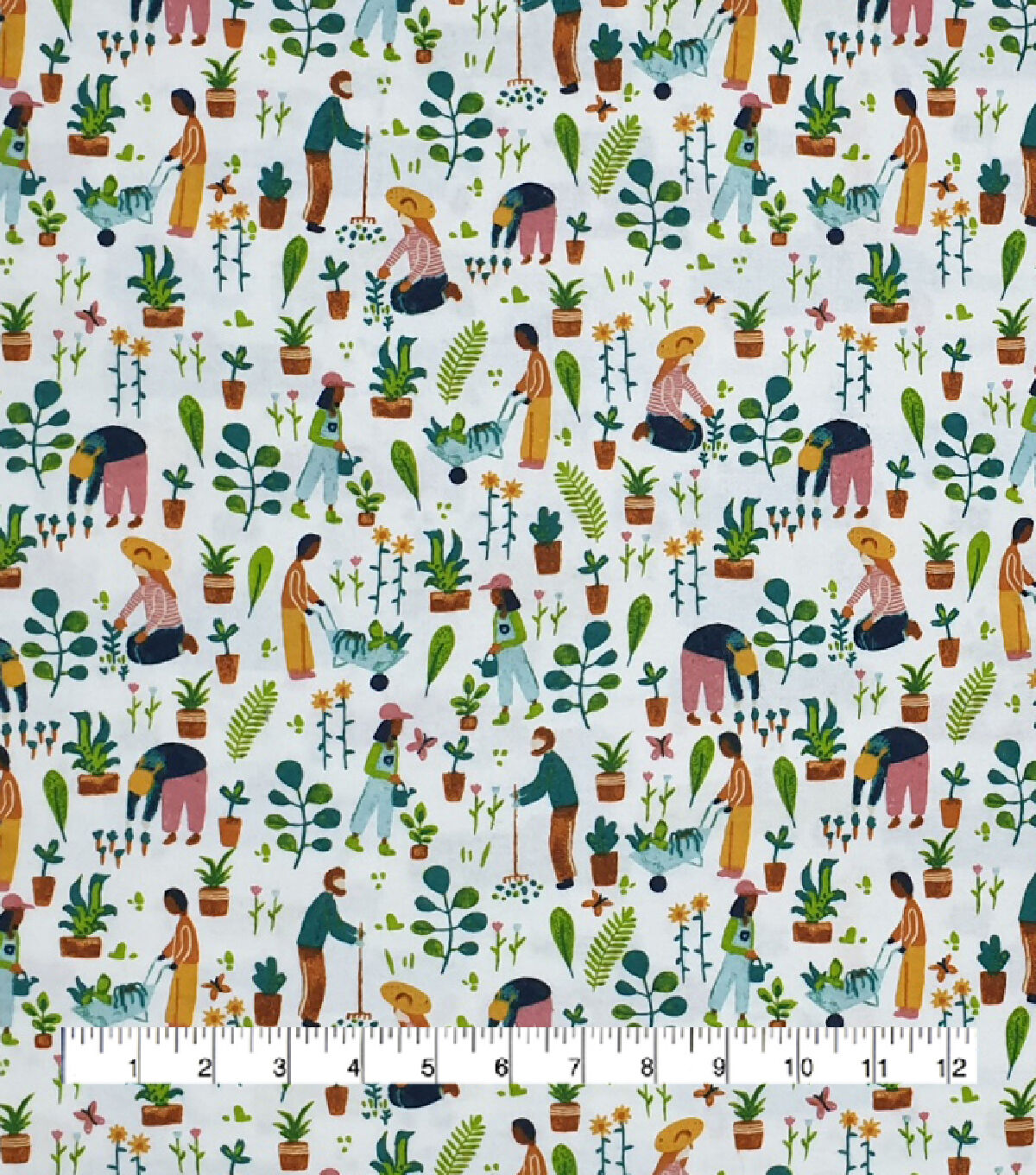 Gardening Super Snuggle Flannel Fabric