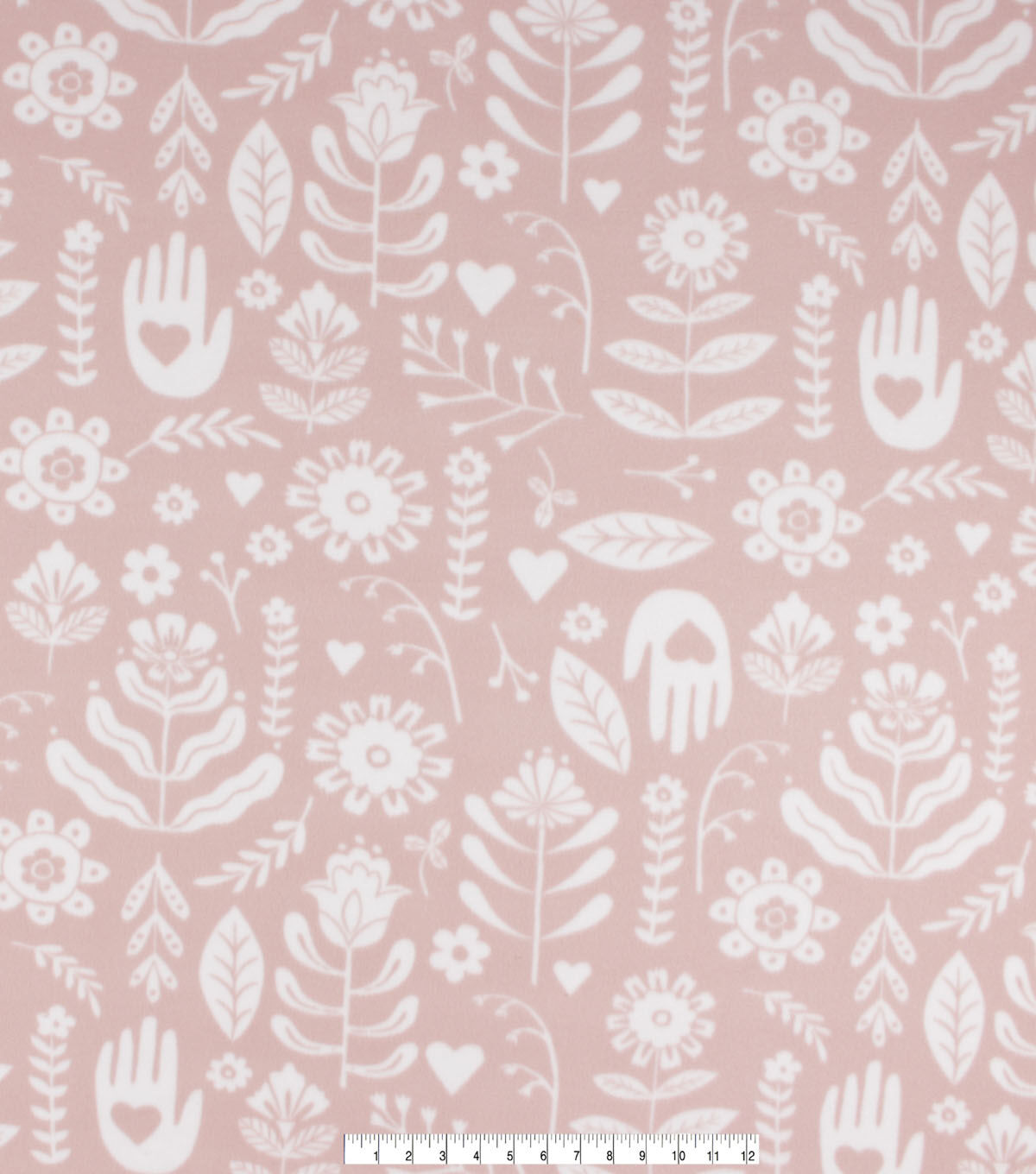 Cut Out Floral Pink Blizzard Fleece Fabric
