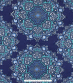 Blue Medallions Anti Pill Fleece Fabric