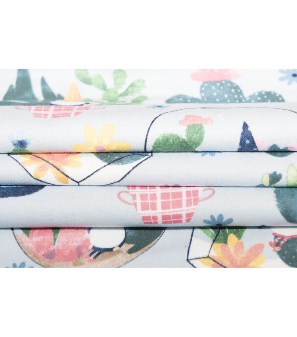 Super Snuggle Gnome & Cactus Flannel Fabric