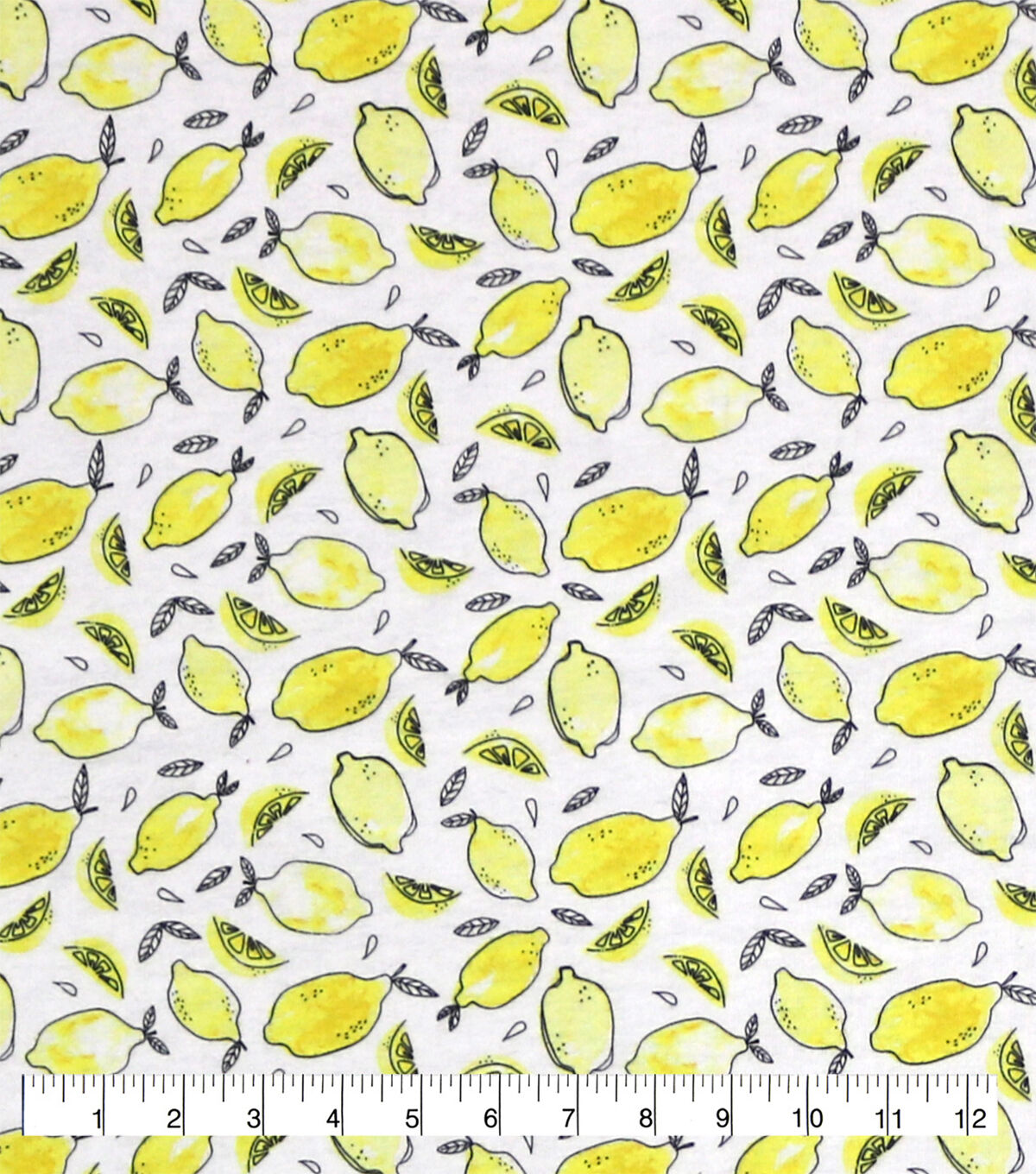 Lemon Sketch Super Snuggle Flannel Fabric