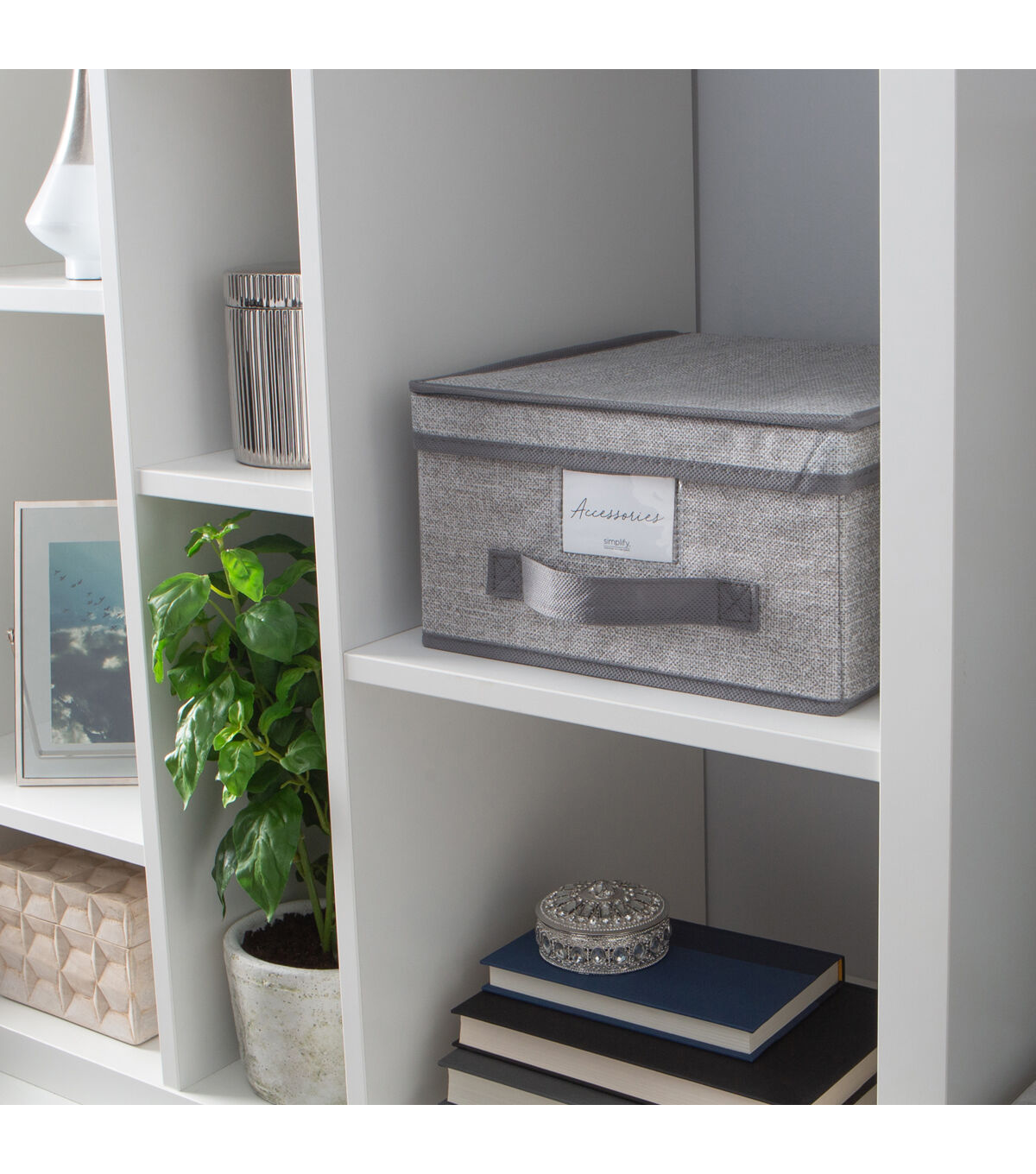 Simplify 11 x 12 Heather Gray Storage Box