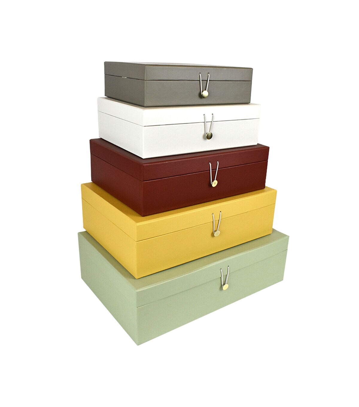 16 Green Rectangle Box With Button Closure