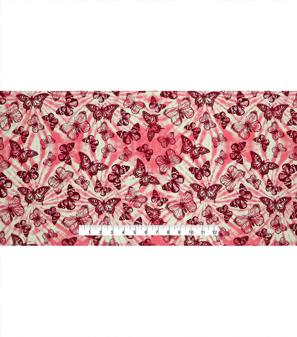 Butterflies on Tie Dye Super Snuggle Flannel Fabric