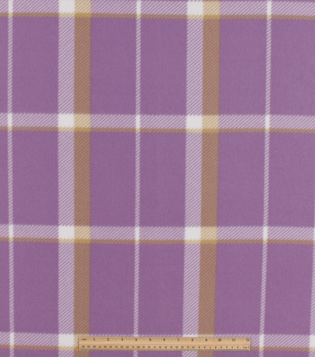 Lavender Plaid Blizzard Prints Fleece Fabric