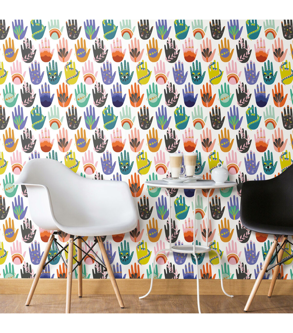 RoomMates 18 x 18' Rainbow Hamsa Peel & Stick Wallpaper