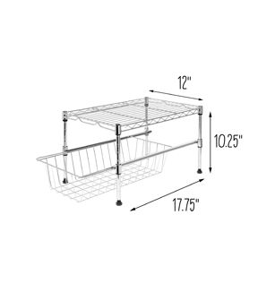 Honey Can Do 17.5 Cabinet Organizer With Basket & Adjustable Shelf