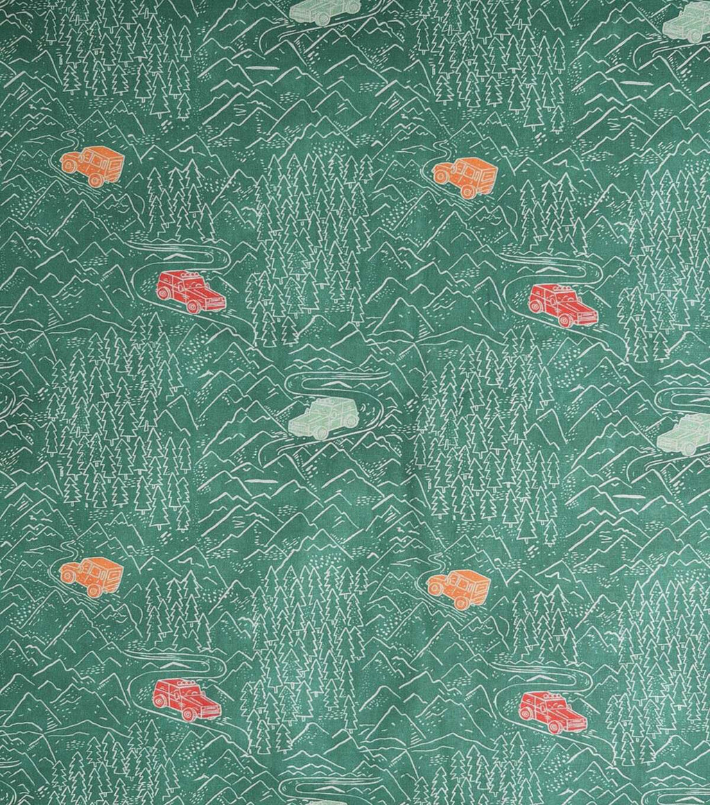 Green Off Roading Novelty Cotton Fabric