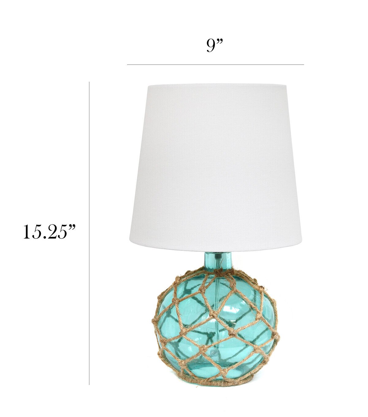 All The Rages 60 Nautical Netted Sea Glass Table Lamp with Shade