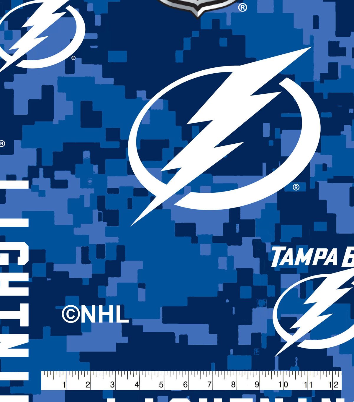 Tampa Bay Lightning Fleece Fabric Tossed