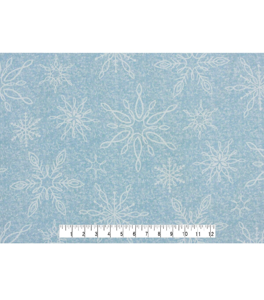 Large Snowflakes Super Snuggle Flannel Fabric