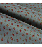 Roses on Blue Premium Cotton Fabric
