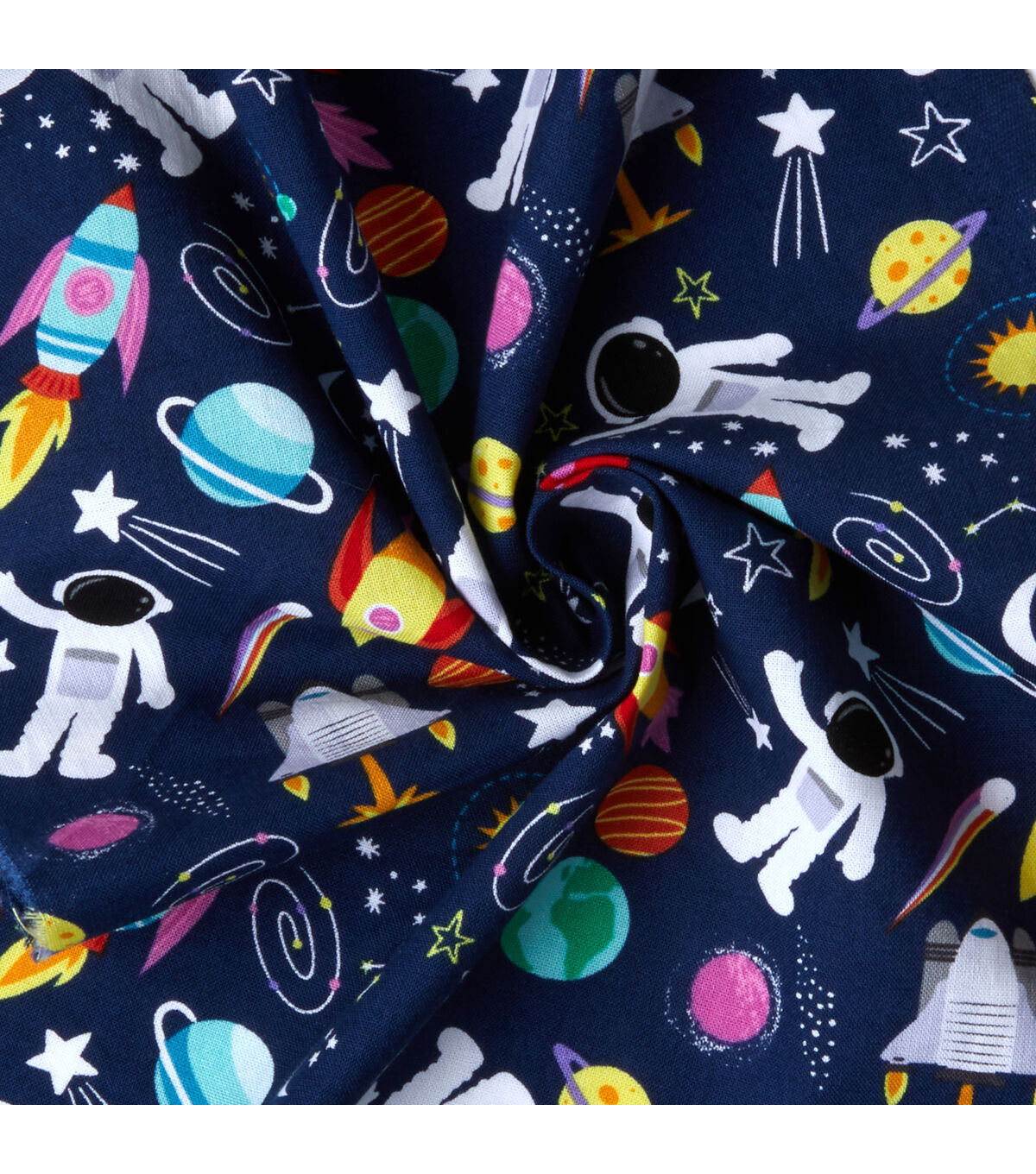 Robert Kaufman Blue Space Explorer Novelty Cotton Fabric