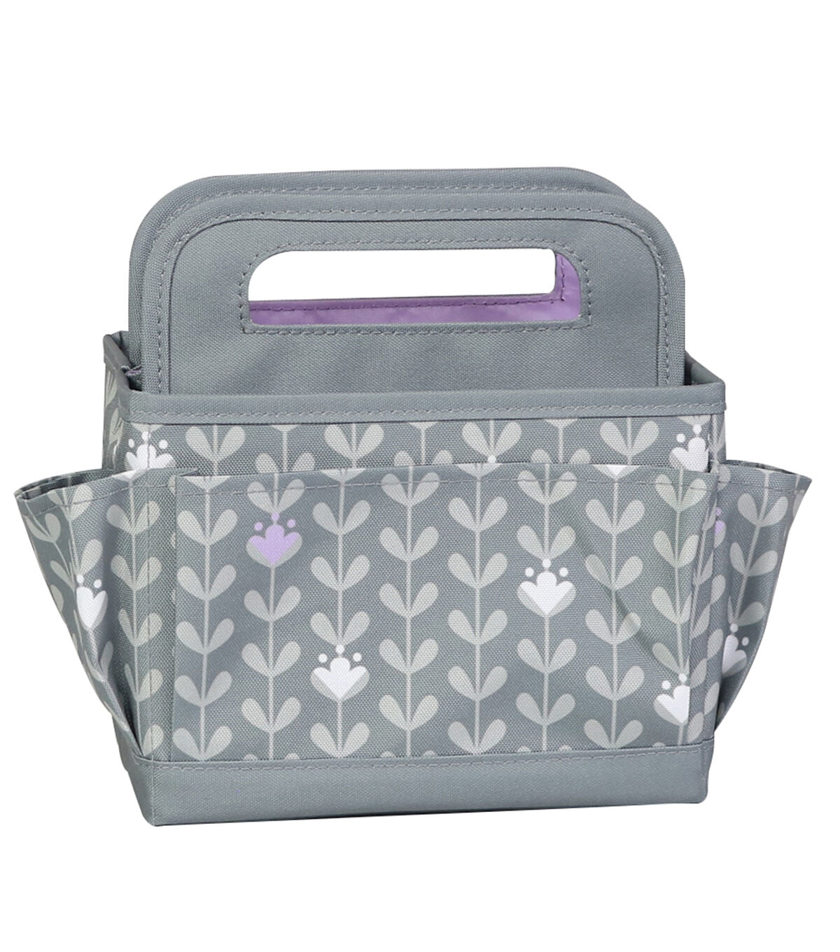 Everything Mary 8 Gray & White Floral Collapsible Craft Caddy