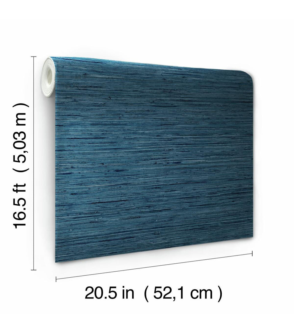 RoomMates Wallpaper Blue Grasscloth