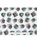 Dino Badges Super Snuggle Flannel Fabric