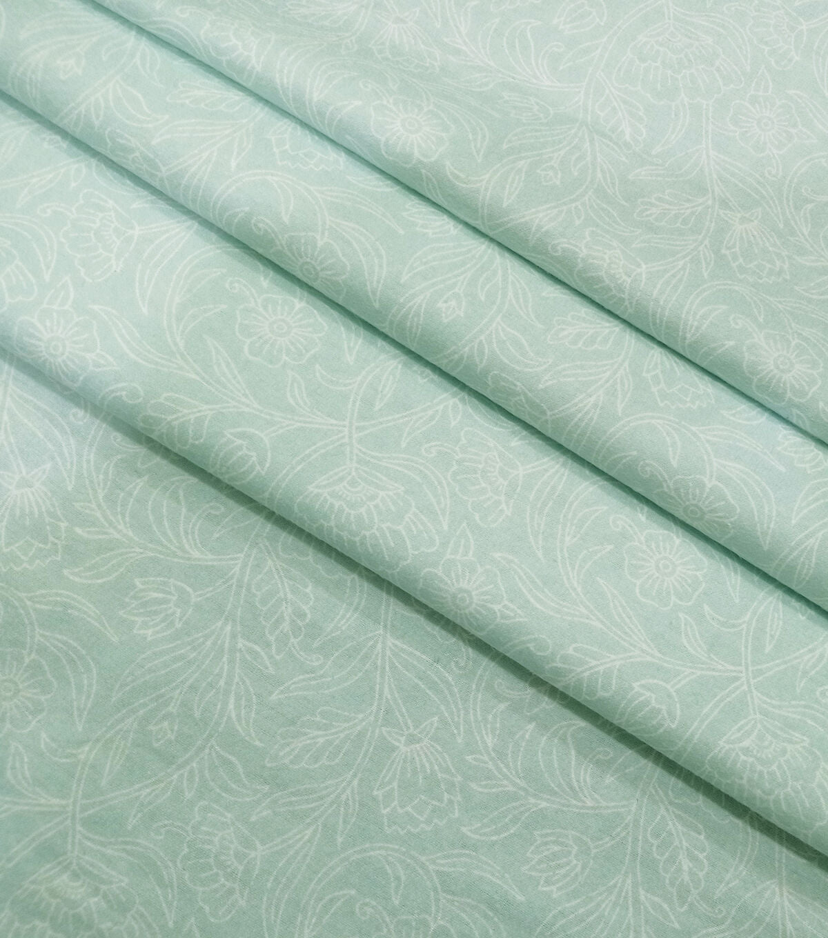Green Floral Super Snuggle Flannel Fabric