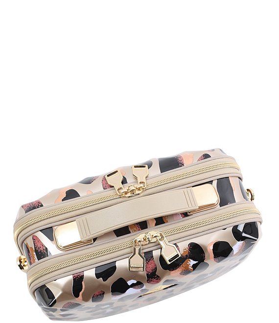 Savoir Collection Quilted Leopard Print Travel Beauty Case