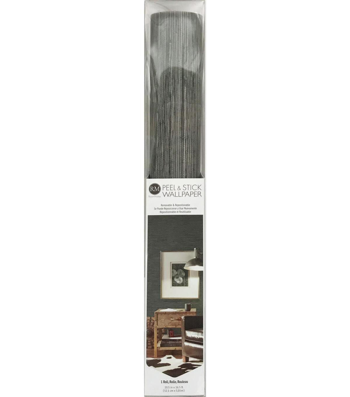 RoomMates Wallpaper Grey Grasscloth