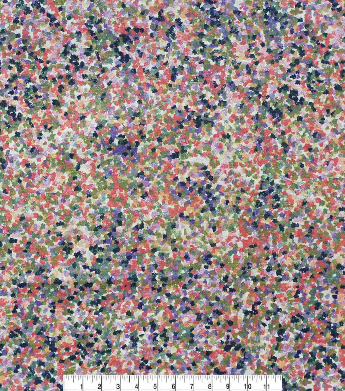 70s Splatter on White Quilt Glitter Cotton Fabric by Keepsake Calico