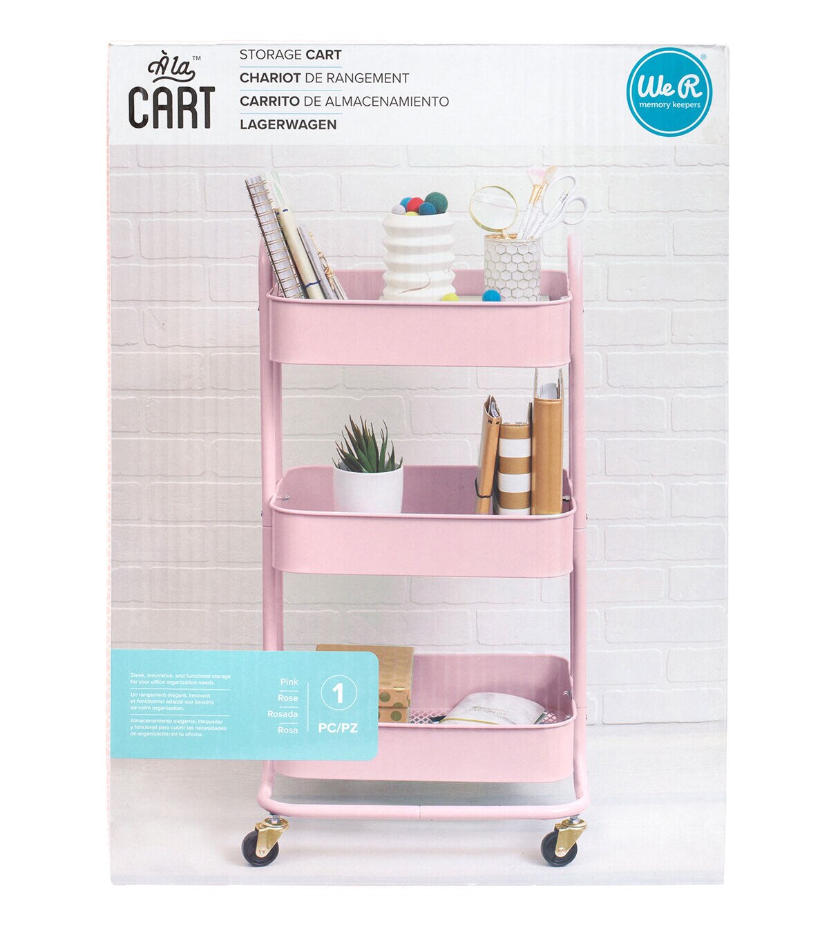 We R Memory Keepers 32 Metal 3 Tier Storage Cart