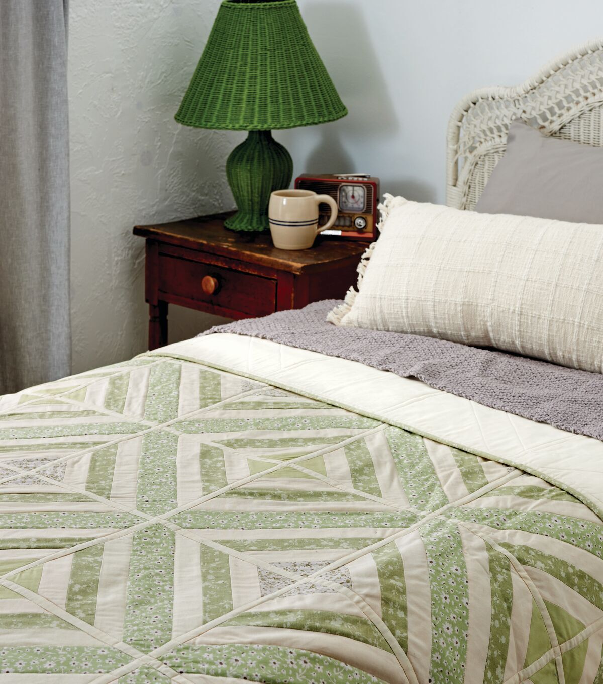 Sage Floral Quilt Cotton Fabric by Keepsake Calico