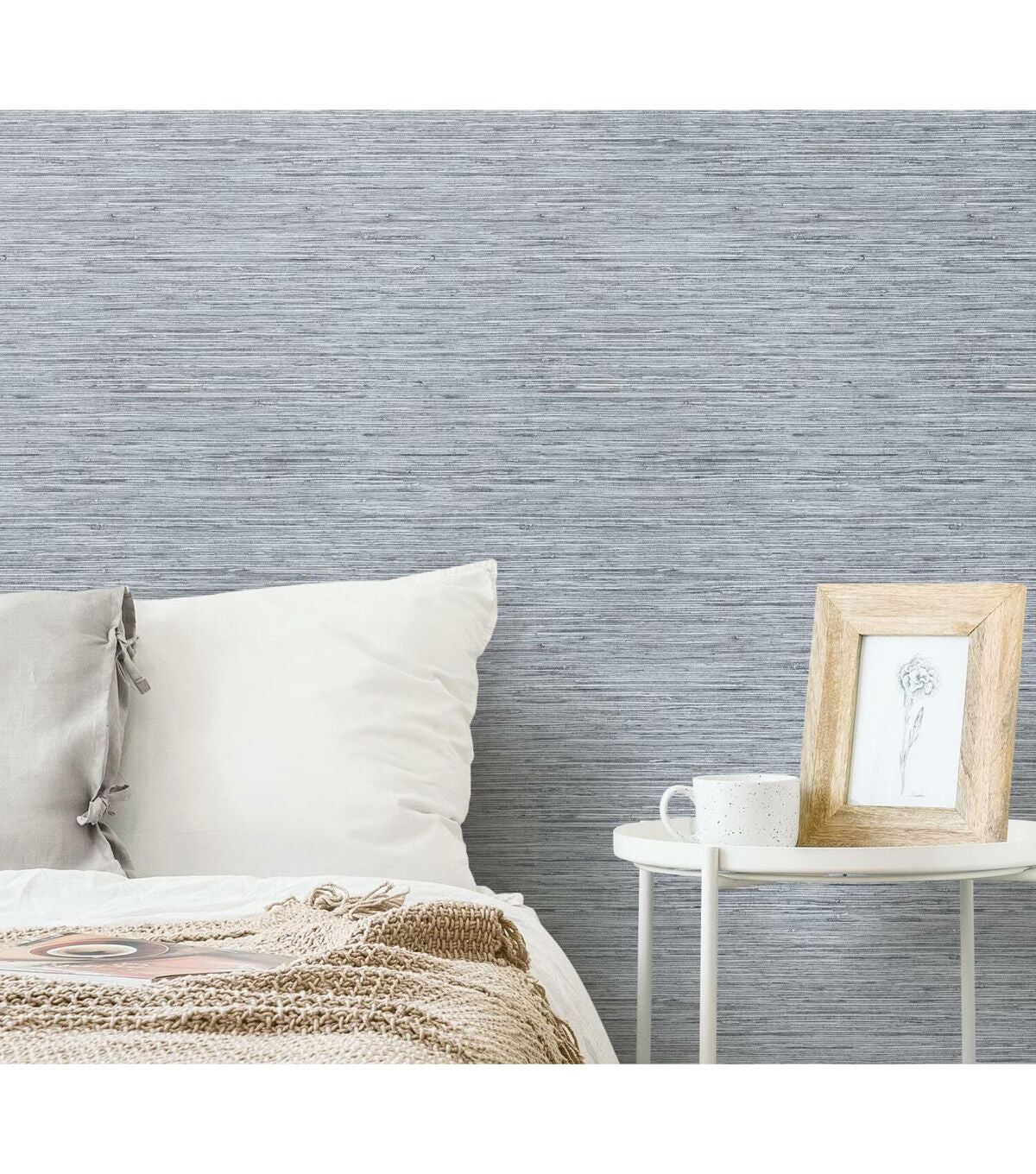 RoomMates Faux Grasscloth Peelable Wallpaper Blue