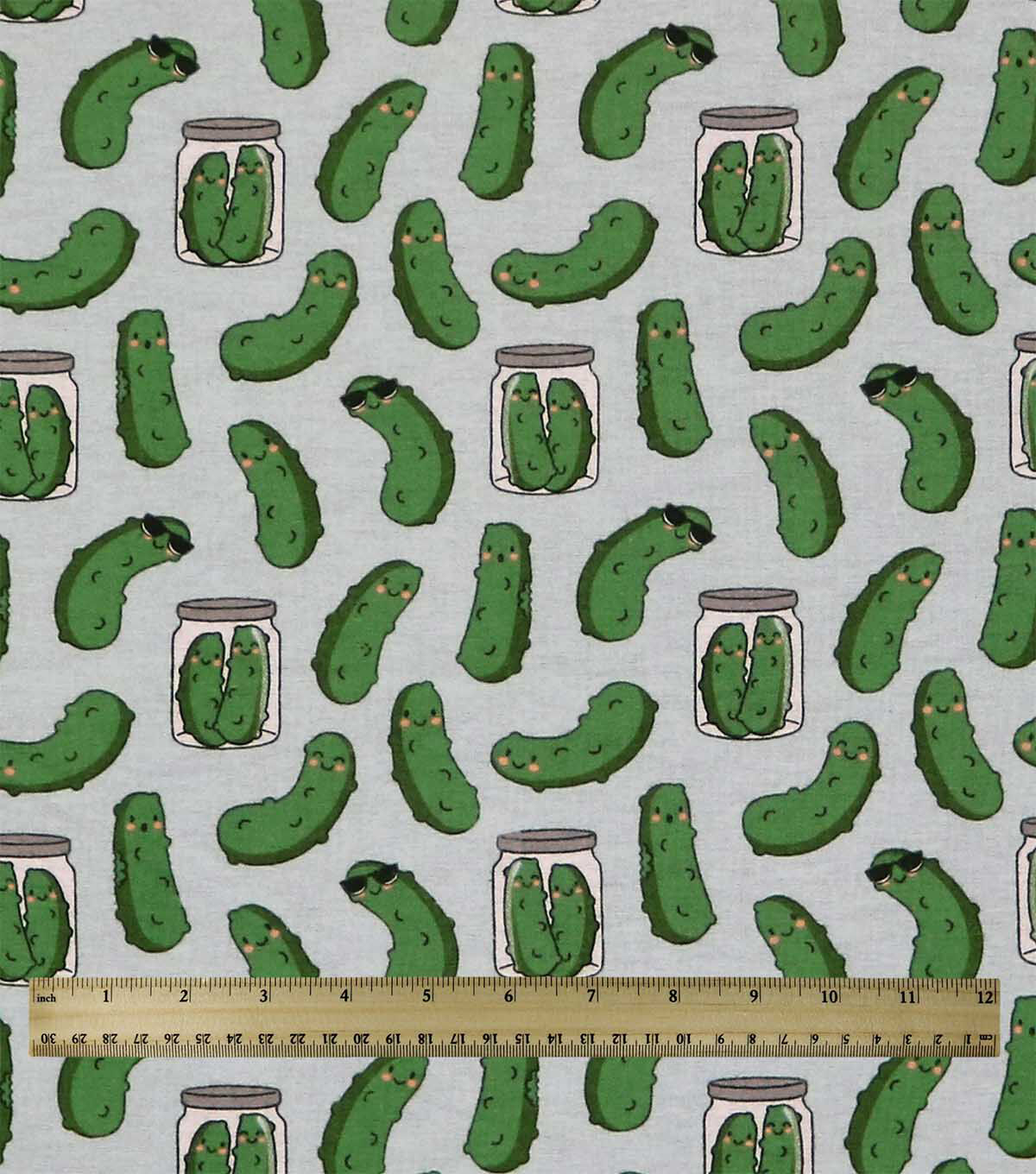 Cool Pickles On White Super Snuggle Flannel Fabric