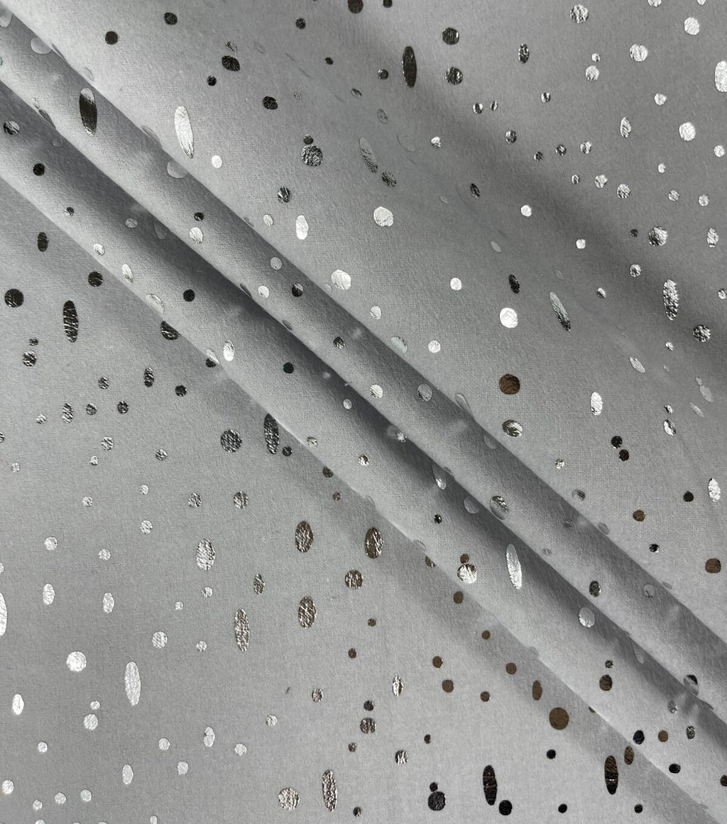 Speckle Gray Foil Flannel Fabric