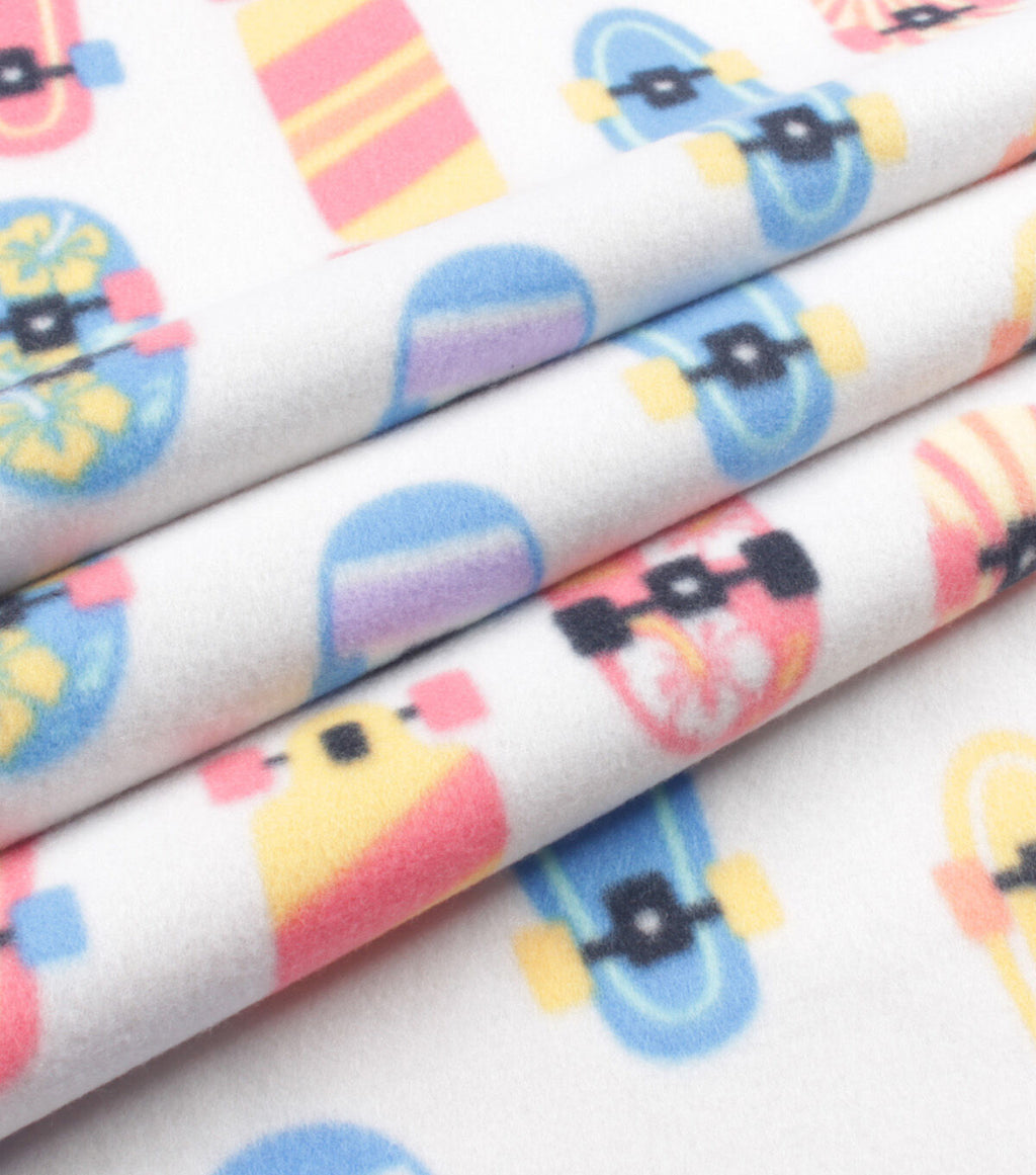 Skateboards Blizzard Prints Fleece Fabric