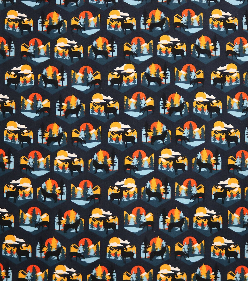 Sunset Wolves Super Snuggle Flannel Fabric