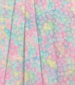 Pastel Tie Dye Eggs Easter Cotton Fabric