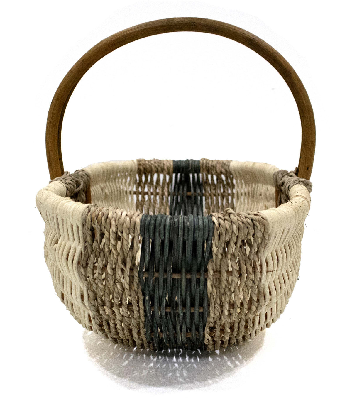 16 x 10 Seagrass & Rattan Basket With Handle by Place & Time