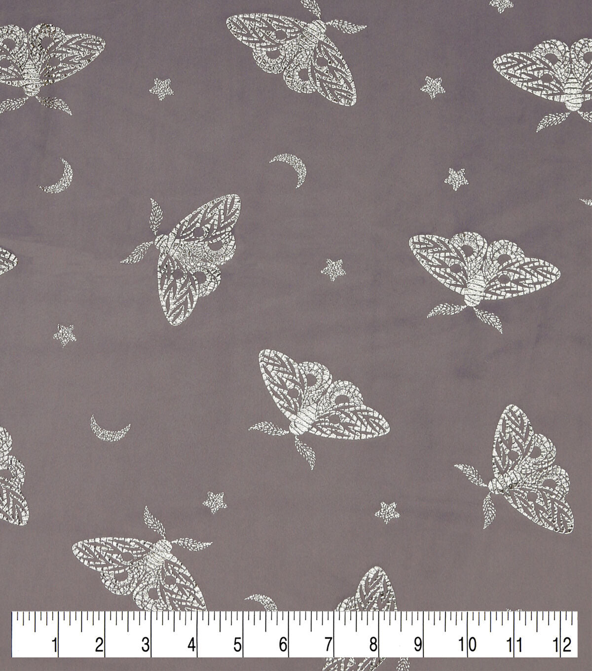 Metallic Butterflies on Purple Pure Plush Fleece Fabric
