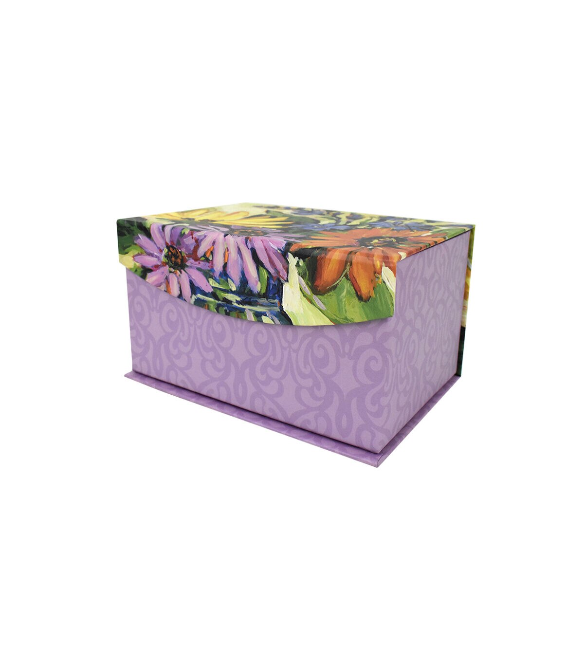 8 Purple Gallery Floral Fliptop Box