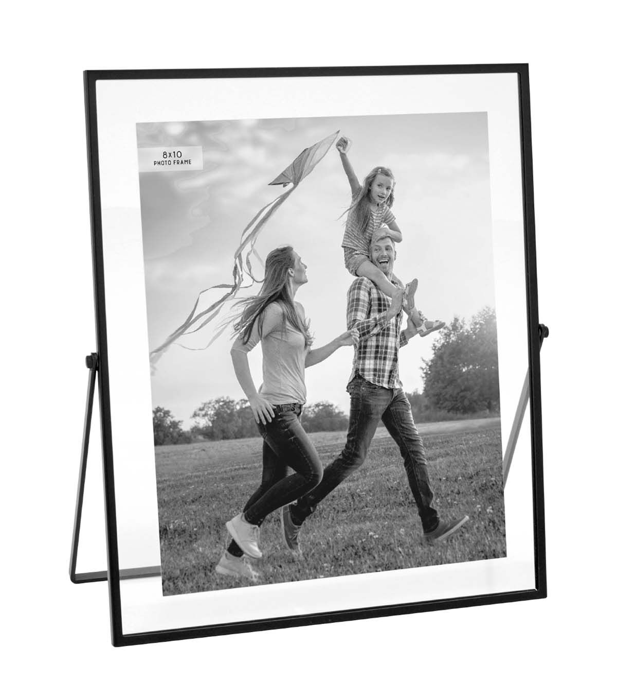 8 x 10 Black Floating Easel Tabletop Picture Frame