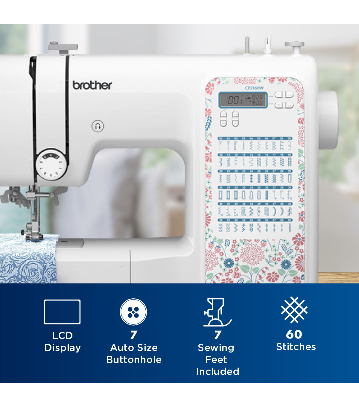 Brother CP2160W 60 Stitch Computerized Sewing Machine Multi Floral