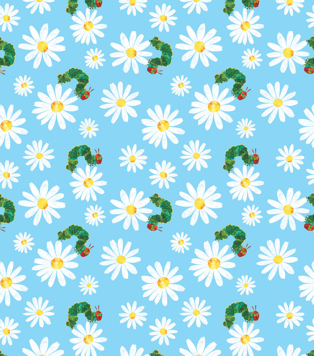 Eric Carle Caterpillar Daisies Cotton Fabric