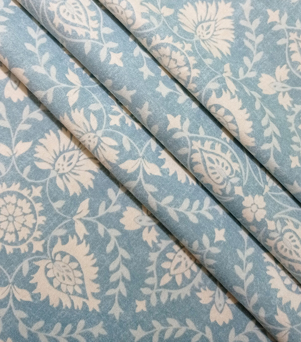 Blue Damask Super Snuggle Flannel Fabric